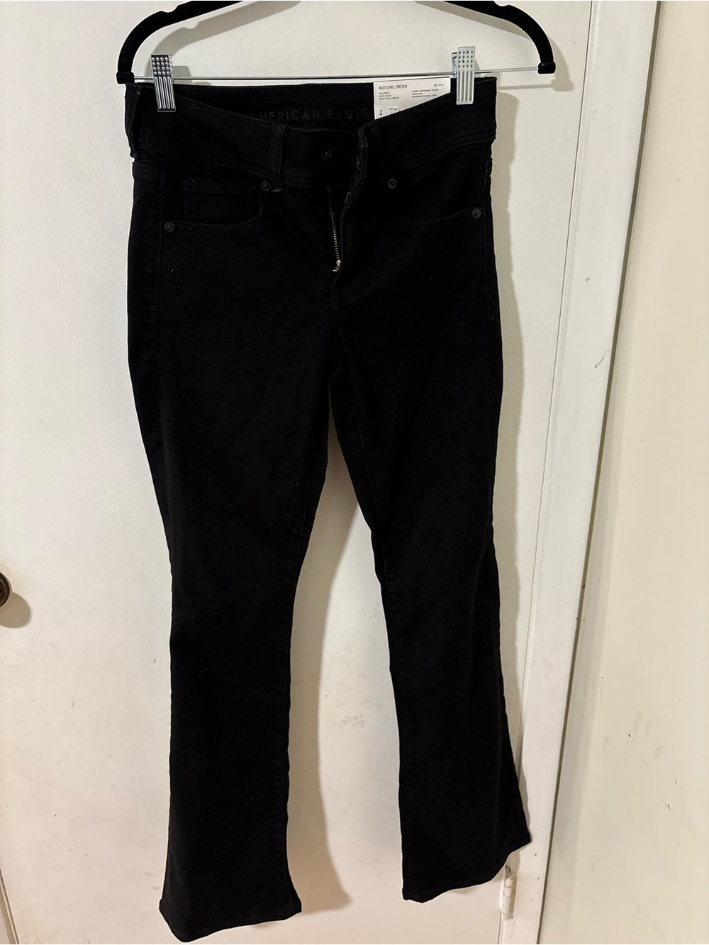 American Eagle Outfitters Black Flare Jeans - Stretch Denim